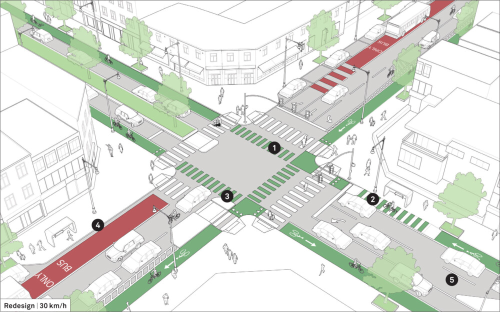 Intersection of TwoWay and OneWay Streets Global Designing Cities